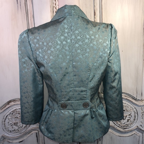 Bounding Cinderella Lightweight Aqua Blazer Jacket Size Small - Picture 7 of 10